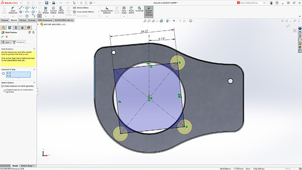 SOLIDWORKS 2024 - Teile & Features - Bohrungsassistent